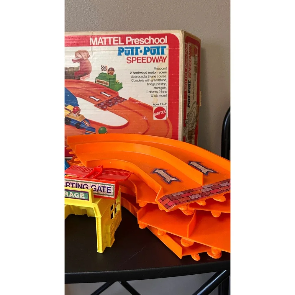 Vintage 1974 Mattel Preschool Putt-Putt Speedway Race Track Set Complete